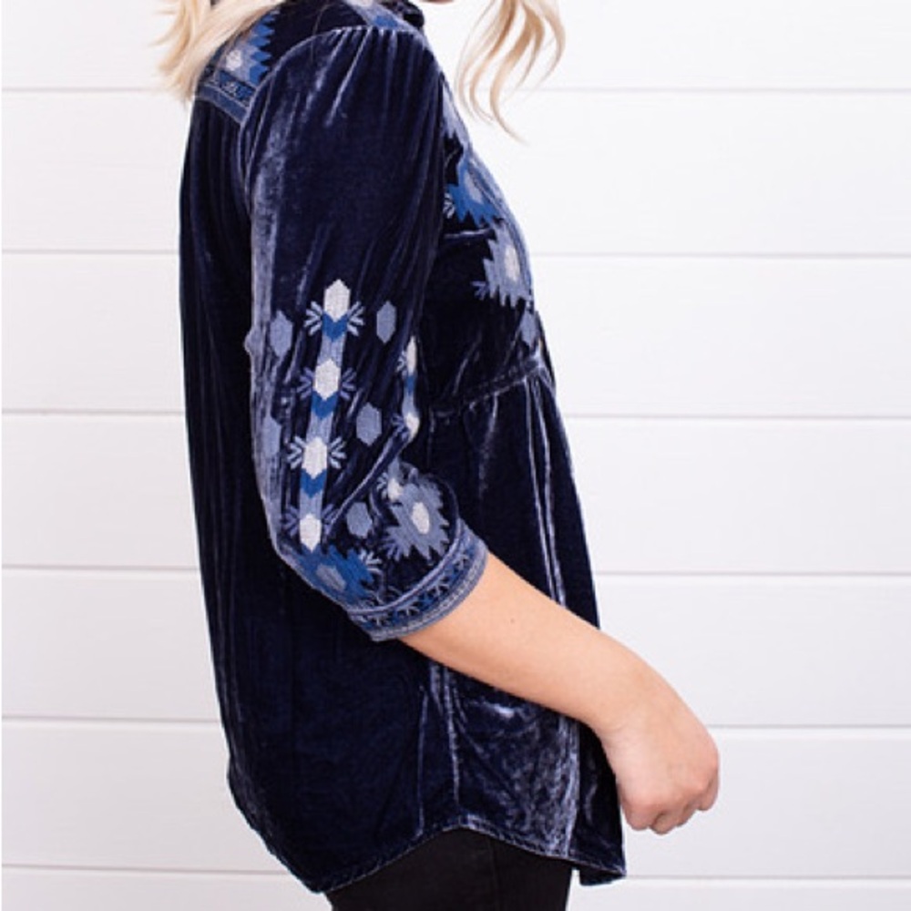 Johnny Was heavily embroidered velvet Naomi smoked shirt/jacket NWT - Picture 8 of 16
